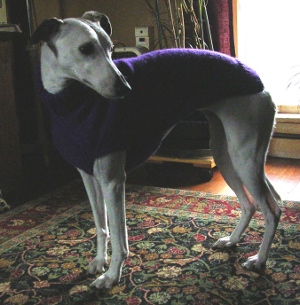 Greta's knitted sweaters: purple